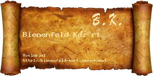 Bienenfeld Kürt névjegykártya